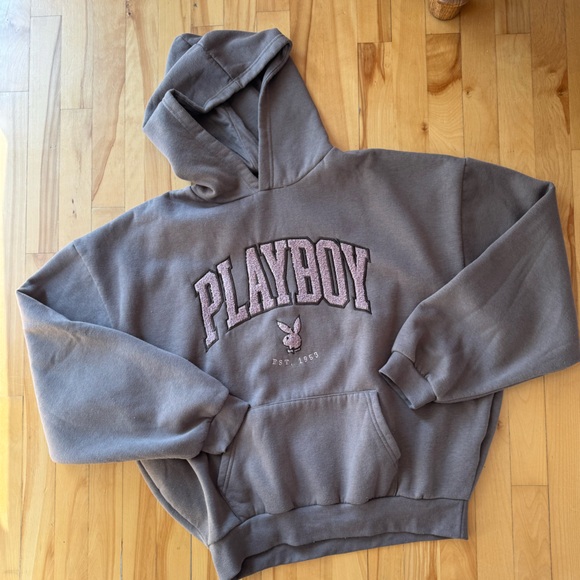PLAYBOY Gray Hoodie Sweater - Picture 1 of 2